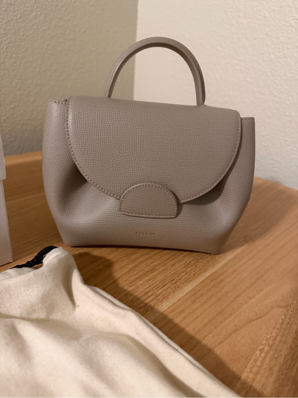 Polène Taupe Top-Handle Satchel - Number One Nano